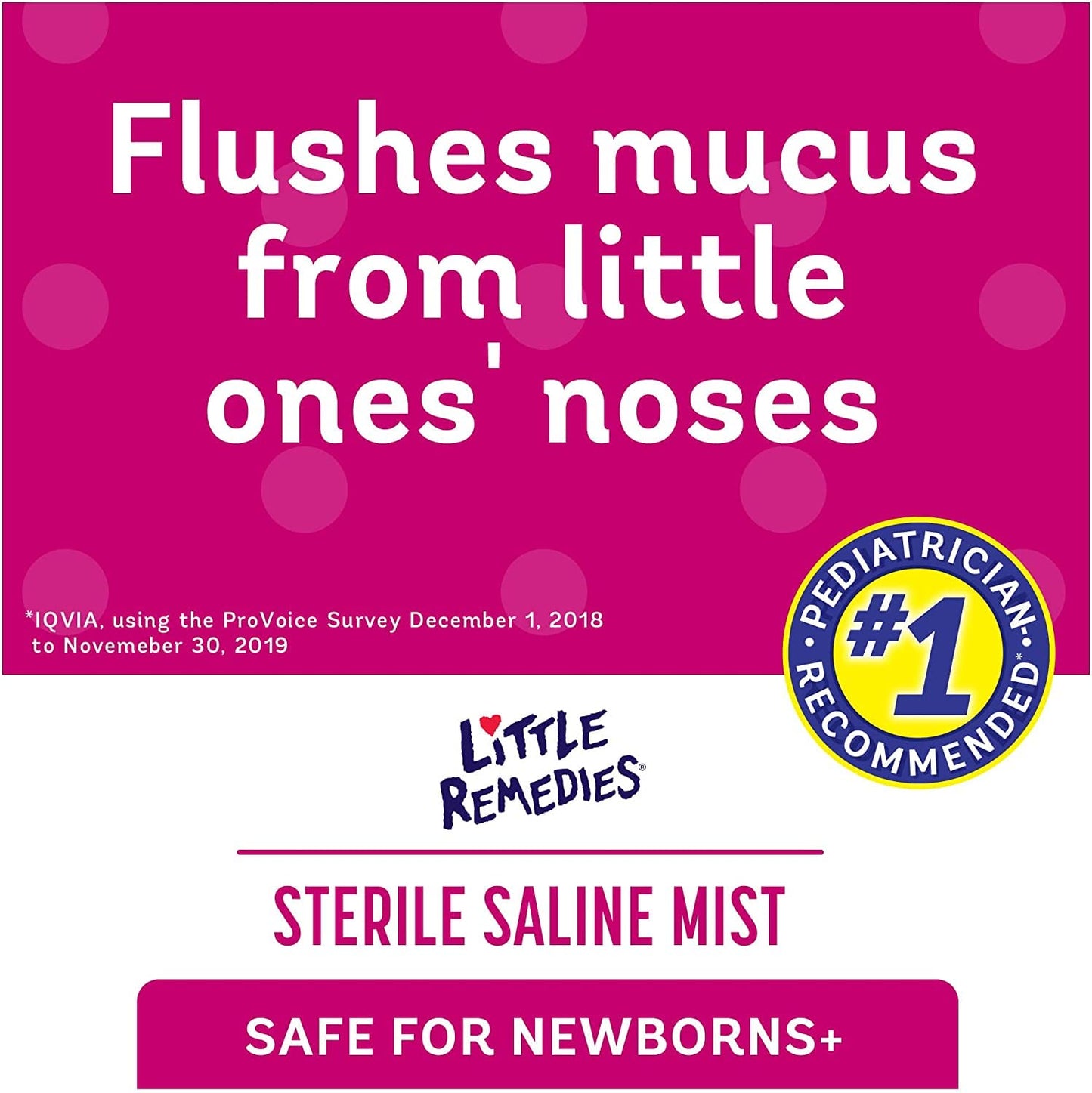 Side view of Little Remedies preservative free baby nasal mist packaging