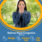 Close up of the non drowsy formula text on the Neo-Synephrine package for daytime sinus comfort.