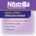 Nasal spray for sinus pressure relief with white and purple packaging details
