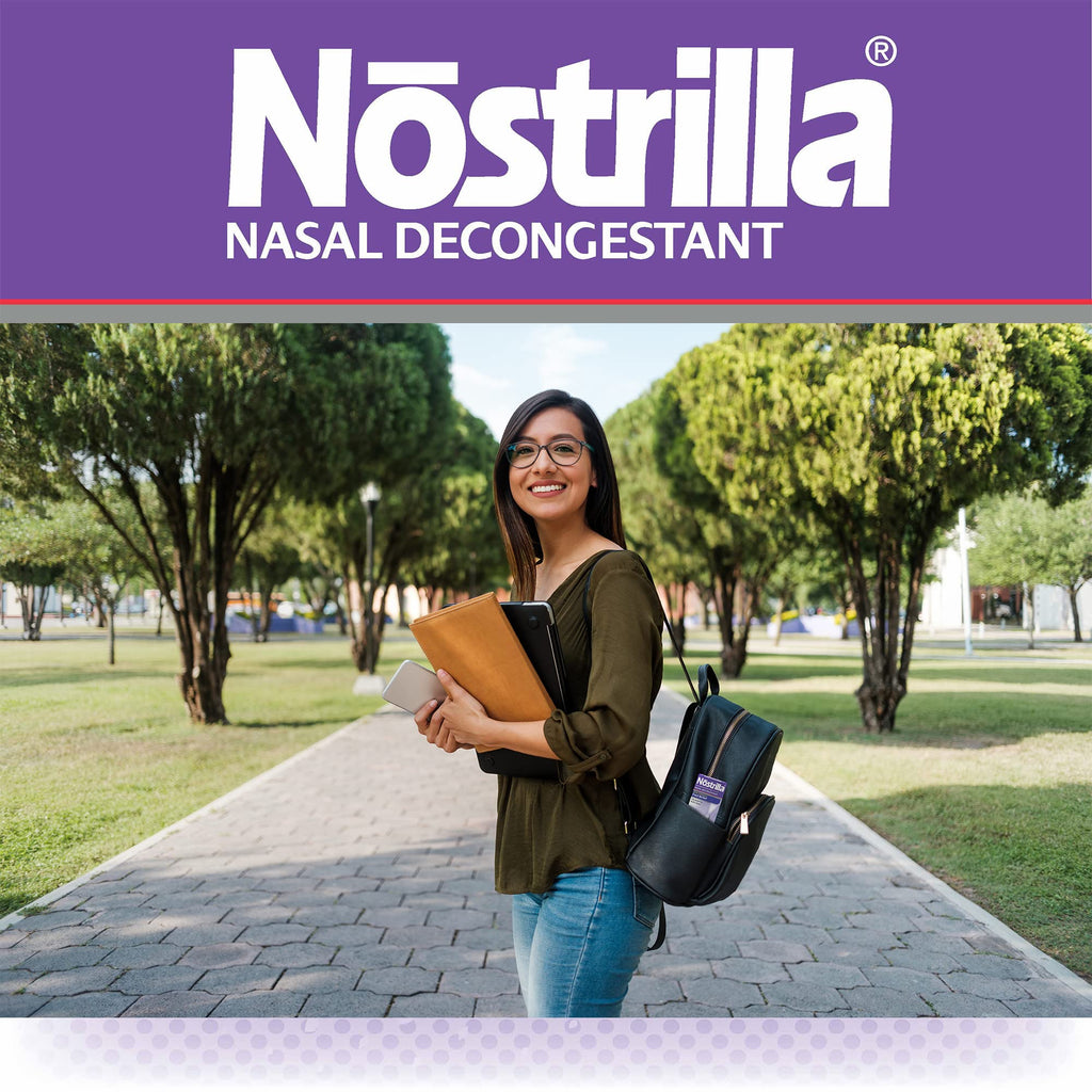 Nostrilla 0.50 fluid ounce bottle displaying the metered dose pump design