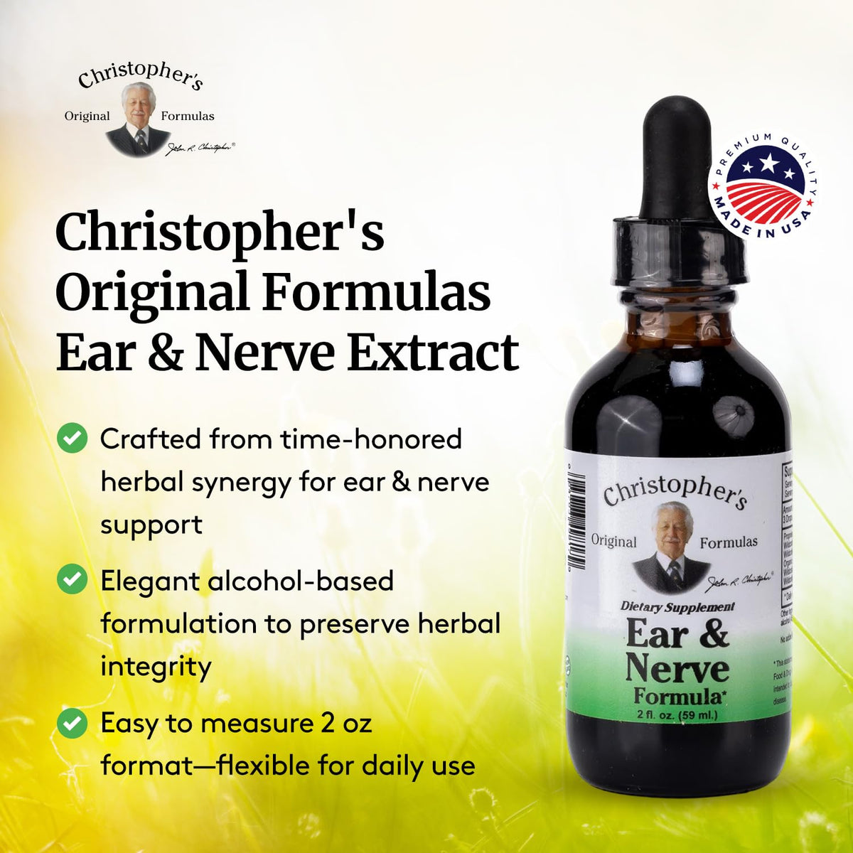 Christopher's Original Formulas herbal extract dropper and cap view