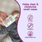 Boogie infant saline nasal spray pack of two demonstrating the sterile drop dispensing feature