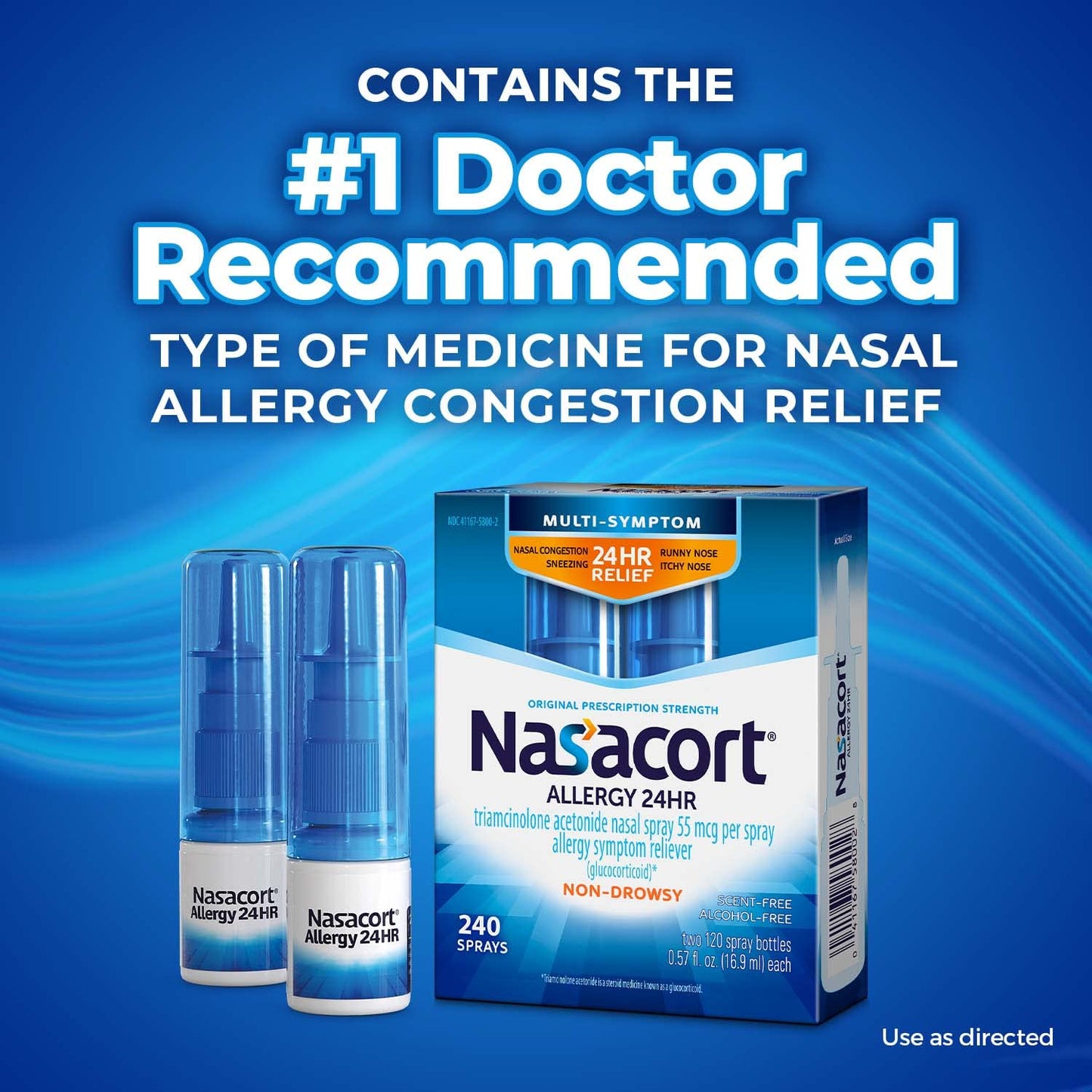 Nasacort imported USA formula adult nasal spray for sneezing relief