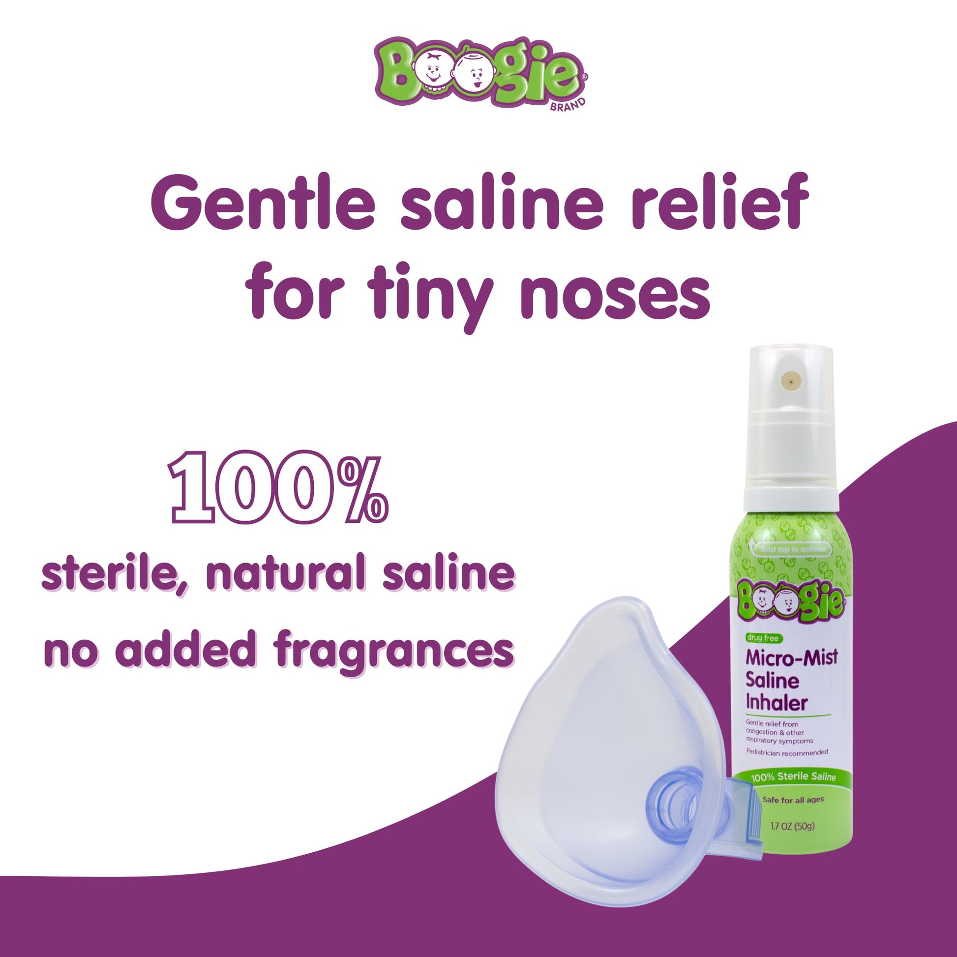 Unscented natural saline nasal spray for infant congestion remedy