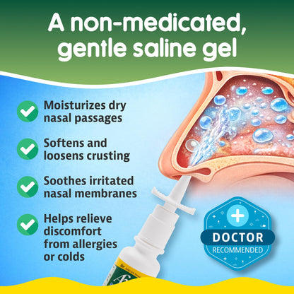 AYR no drip saline gel mist 0.75 fluid ounce bottle close up