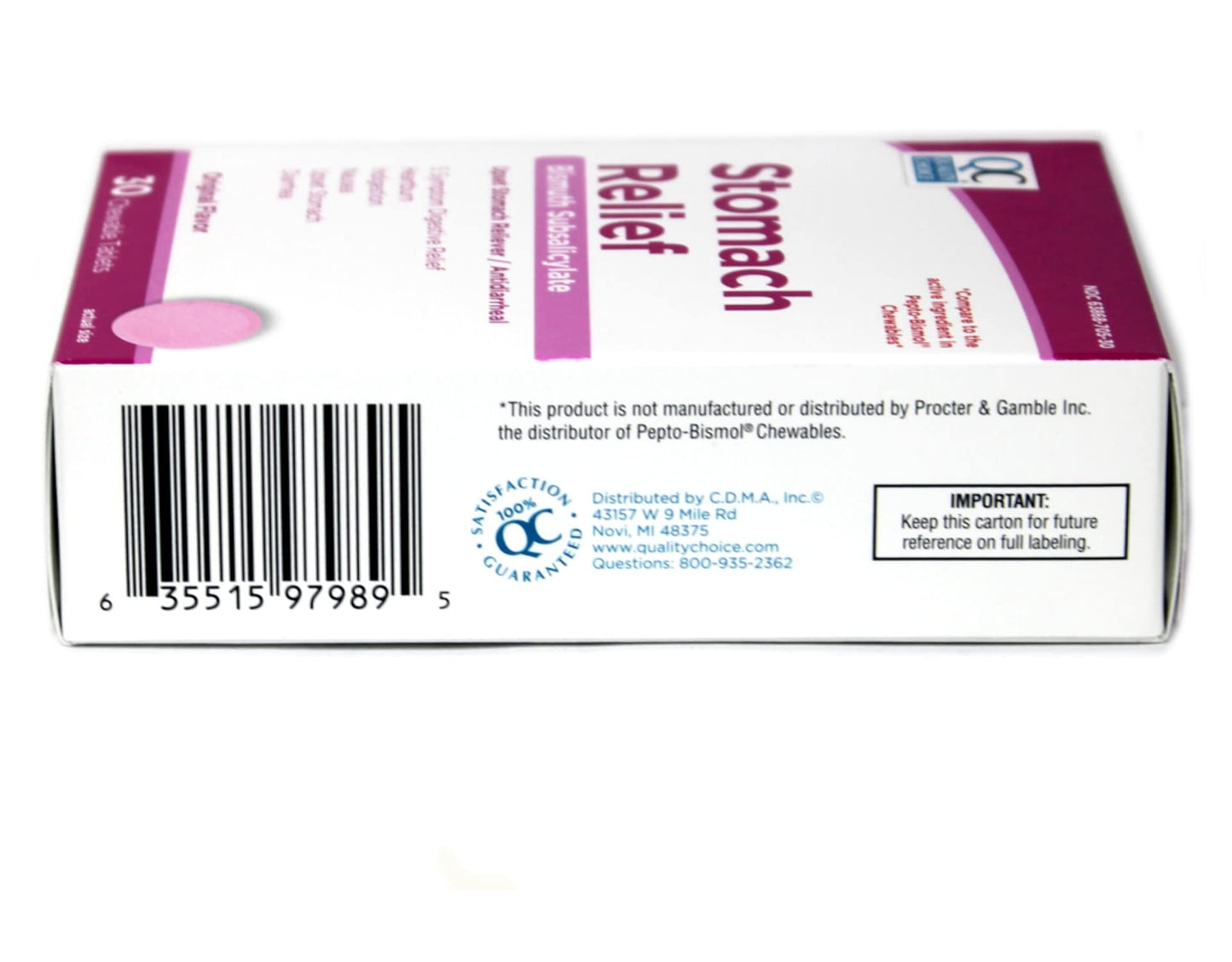 Authentic USA imported Quality Choice stomach relief medication