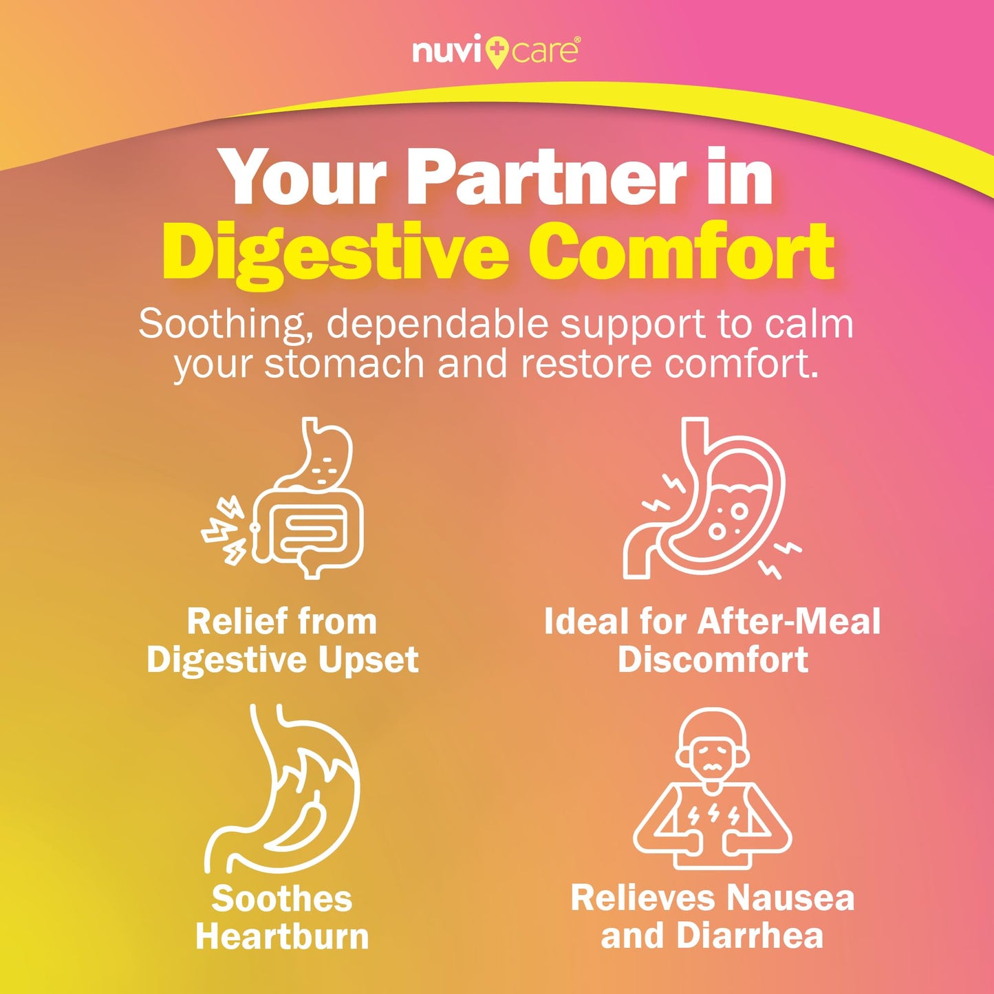 NUVICARE acid reflux and indigestion relief liquicaps showing directions for adult usage