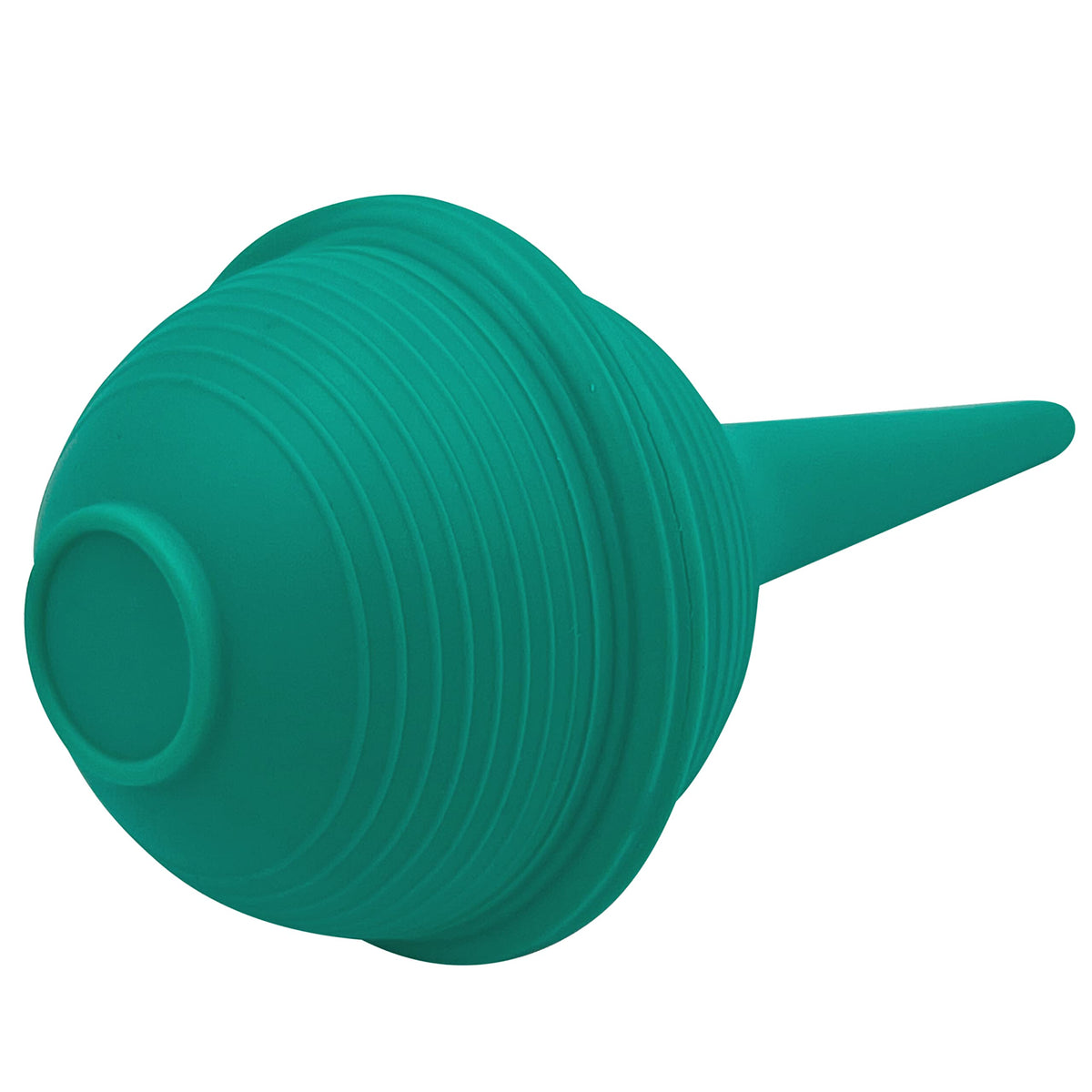 ResOne green rubber bulb syringe upright stability view