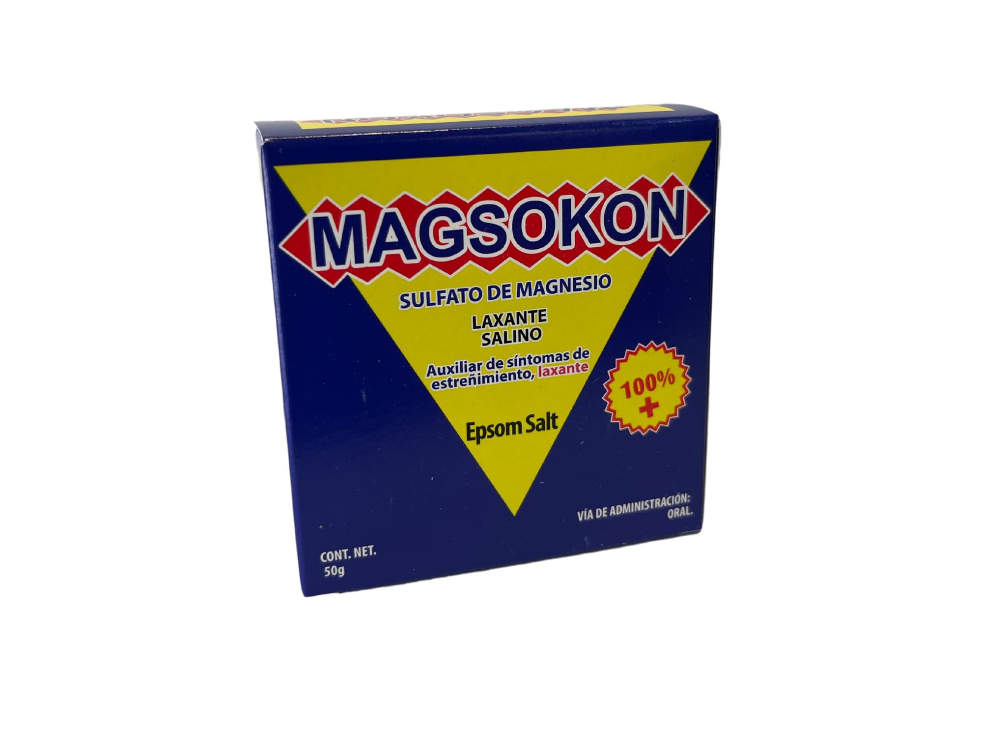 Magsokon magnesium sulfate digestive support supplement powder packaging back view