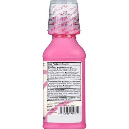 Two pack of Foster And Thrive regular strength pink bismuth liquid for upset stomach support.