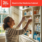 Four fluid ounces bottle of Percy Medicine showing rhubarb orange cinnamon flavor callout