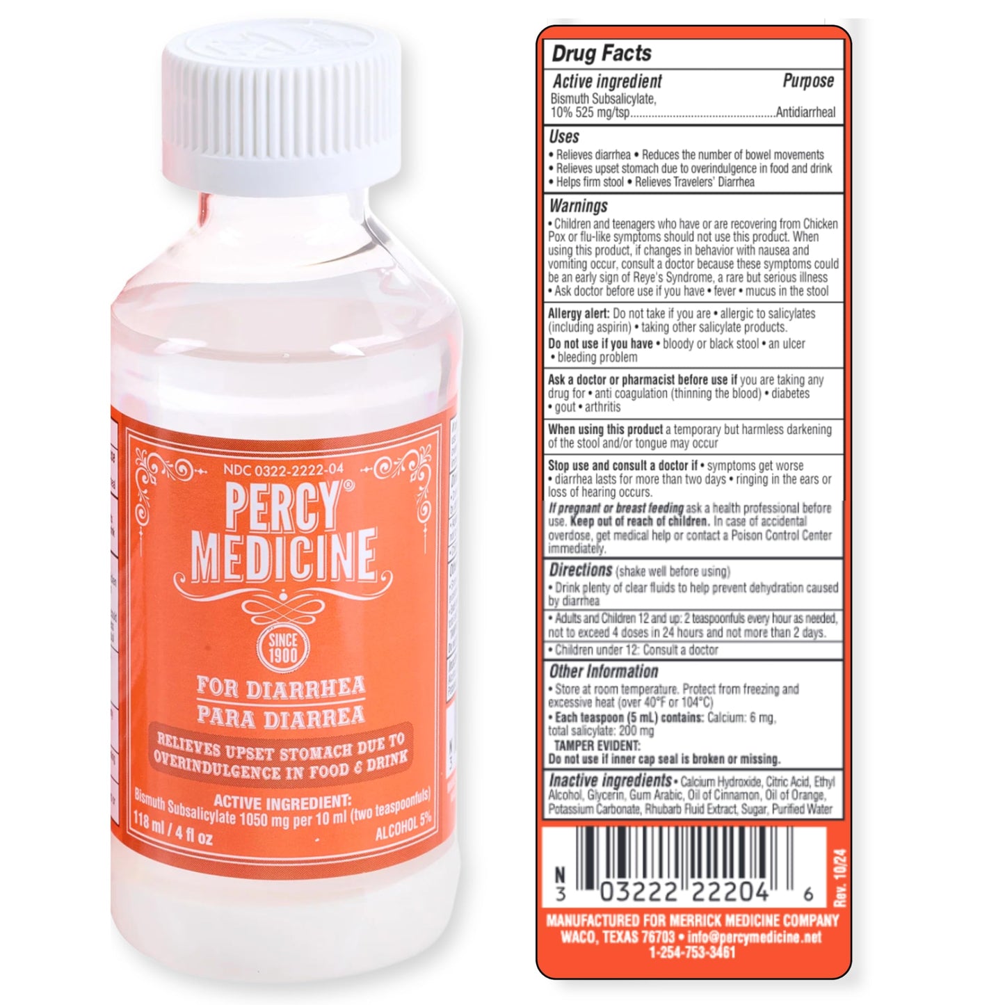 Imported USA Percy Medicine packaging showcasing 1050 milligram dosage instructions