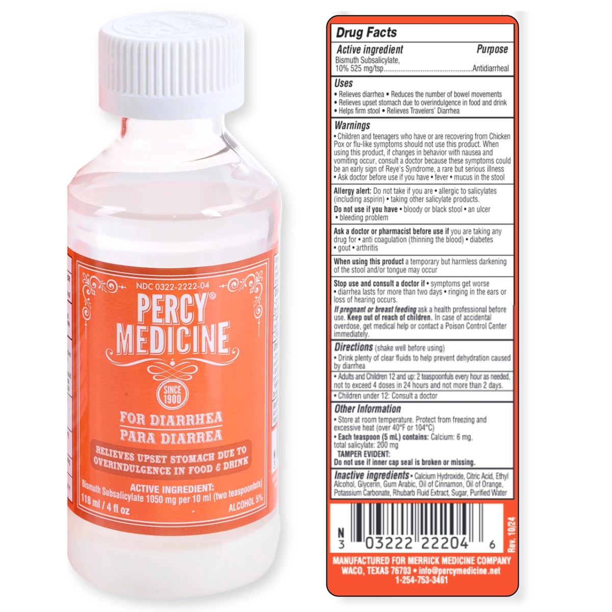 Imported USA Percy Medicine packaging showcasing 1050 milligram dosage instructions