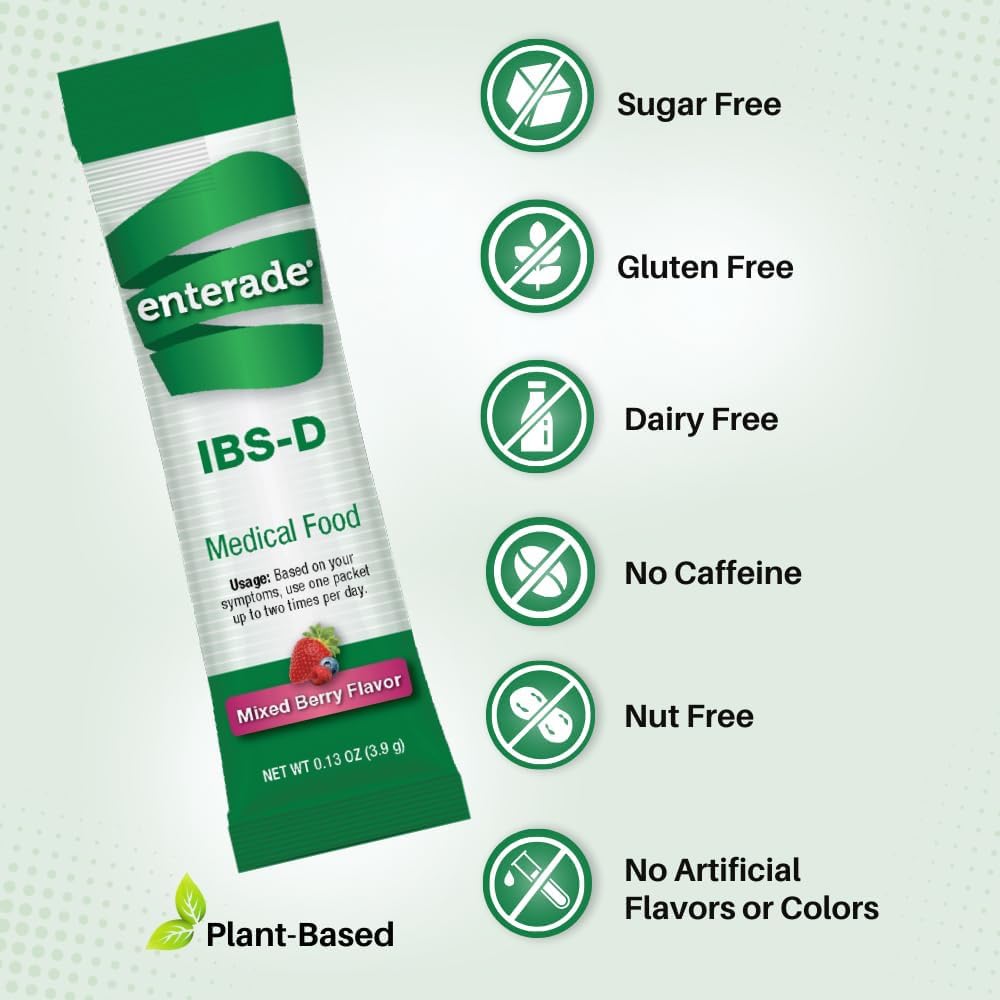 Enterade irritable bowel syndrome diarrhea relief single serving stick packets