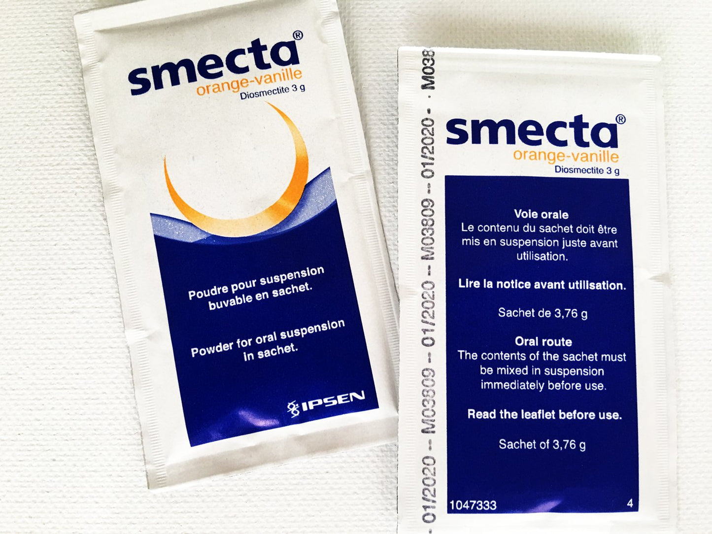 Smecta Ipsen powder for oral suspension packaging details