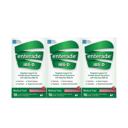 Authentic USA imported Enterade IBS-D thirty single serving powder packets packaging
