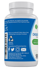Doctor MK's Natural digestive support bottle label details