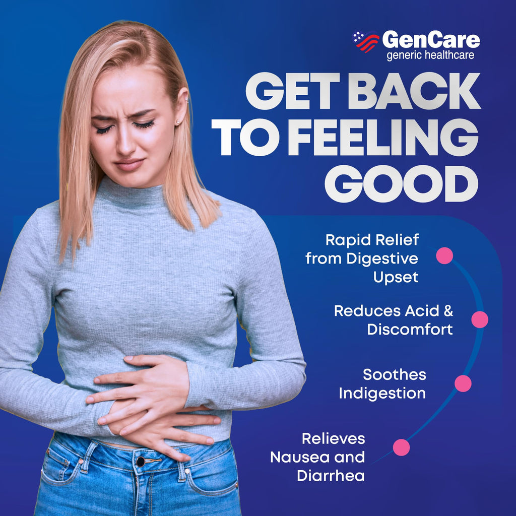 GenCare imported digestive relief liquid capsules for nausea and heartburn.