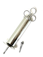 Cynamed chrome finish ear syringe showing interchangeable nozzles