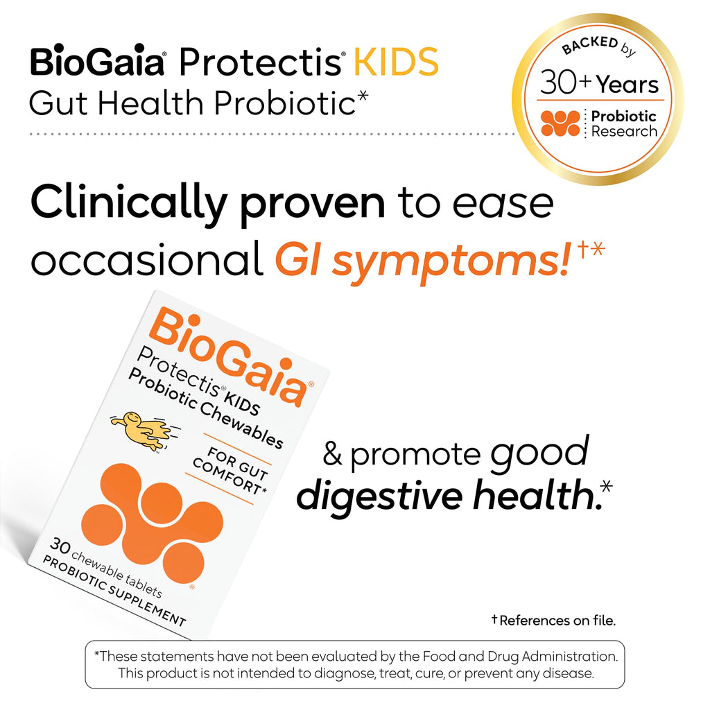 Back of BioGaia Protectis bottle displaying ingredients and dosage