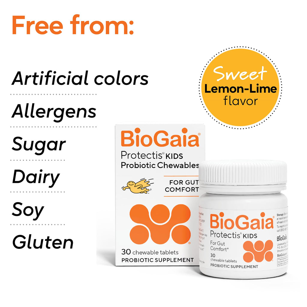 Close up of BioGaia Kids Probiotic Chewables label details