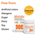 Close up of BioGaia Kids Probiotic Chewables label details