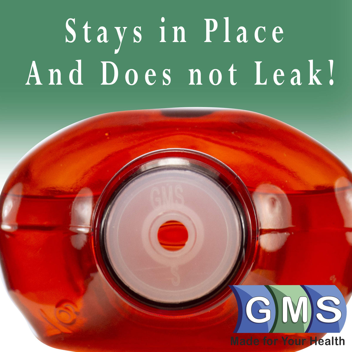 Gms Group Medical Supply bottle adapter plug inserted into bottle neck