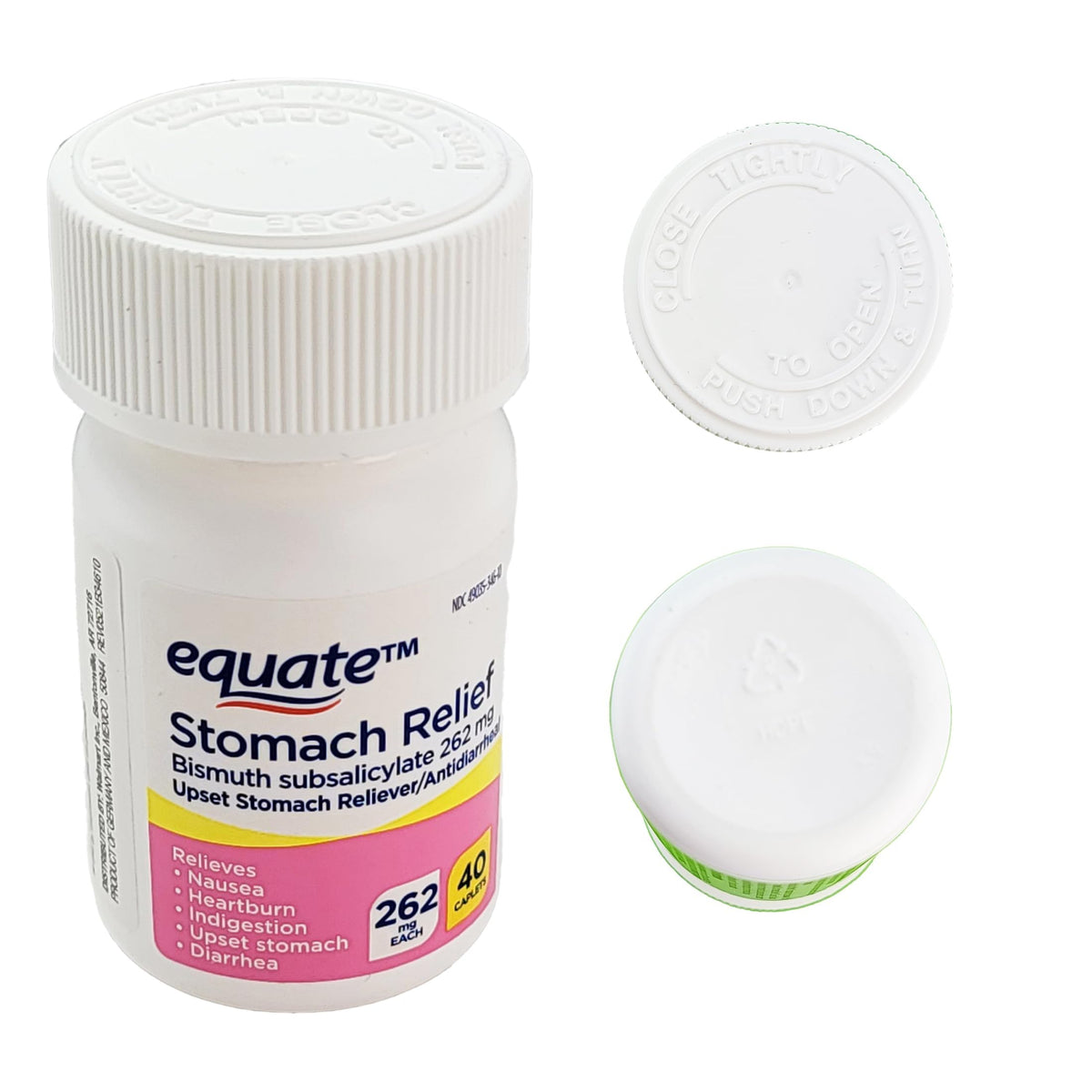 Healthy Surplus 40 caplets container showing drug facts and consumer safety warnings