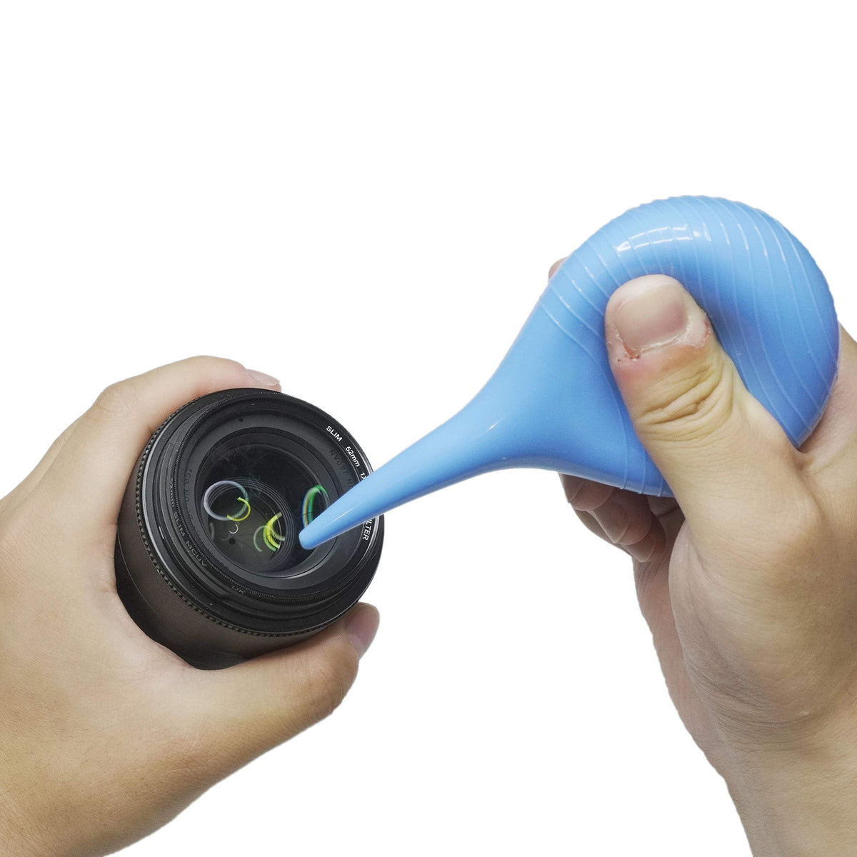 JIESI blue rubber ear irrigation bulb packaging and product angle