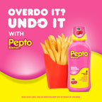 Pepto Bismol liquid dosing cup included with bottle