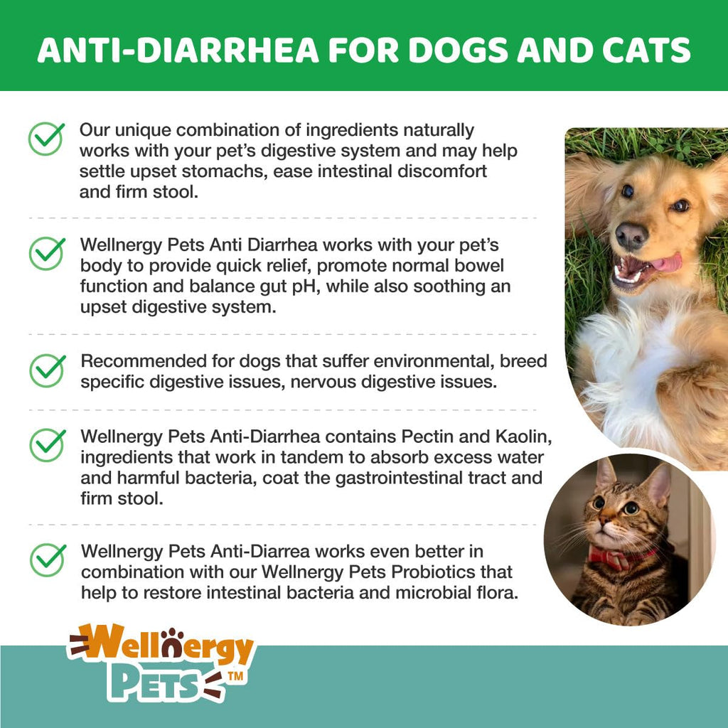 Anti diarrhea liquid for dogs with clear weight based dosage instructions