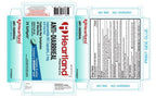 Full product spread of Heartland Pharma anti-diarrheal caplets with verified safety seal visible.