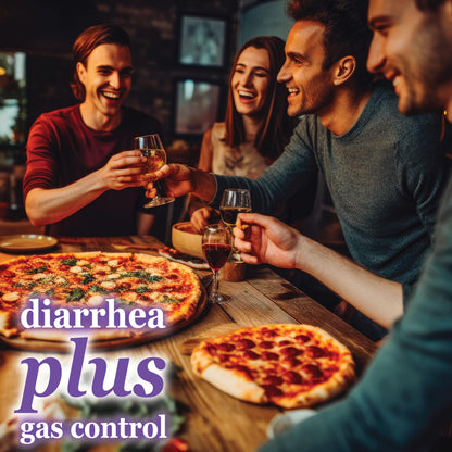 Easy to swallow anti diarrheal capsule shaped tablets drug facts label and usage details