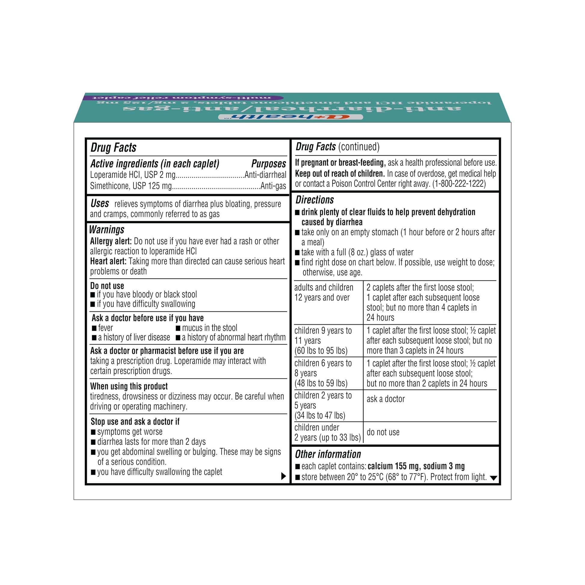 Authentic A+Health generic alternative multi symptom digestive care medication showing 24 count