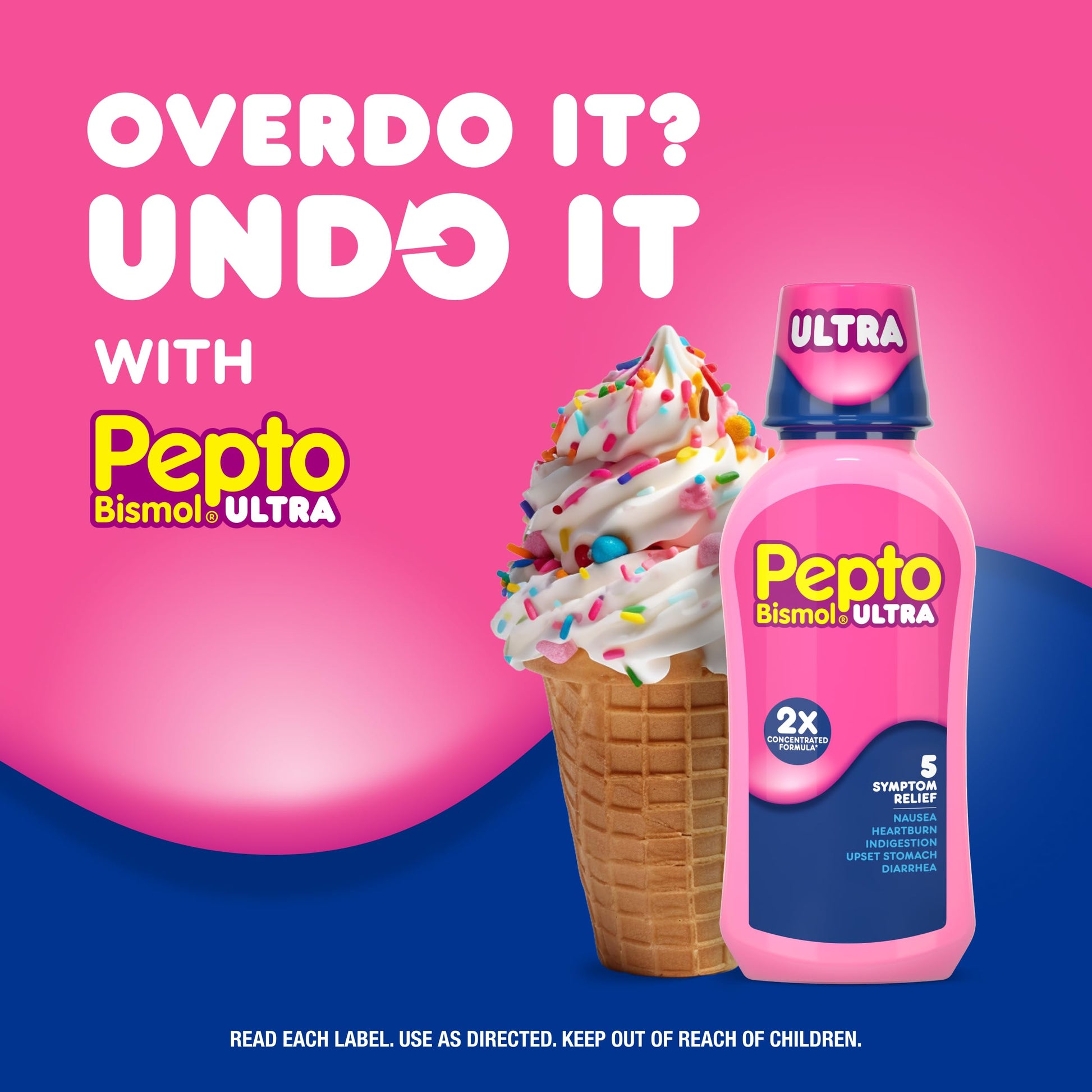 Authentic USA imported Pepto Bismol Ultra bottle