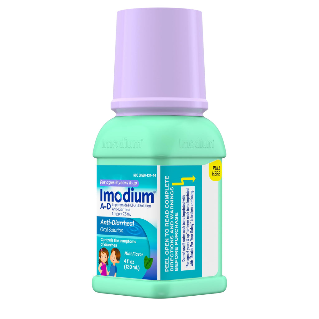 Imodium A-D Children's oral solution bottle and medicine cup