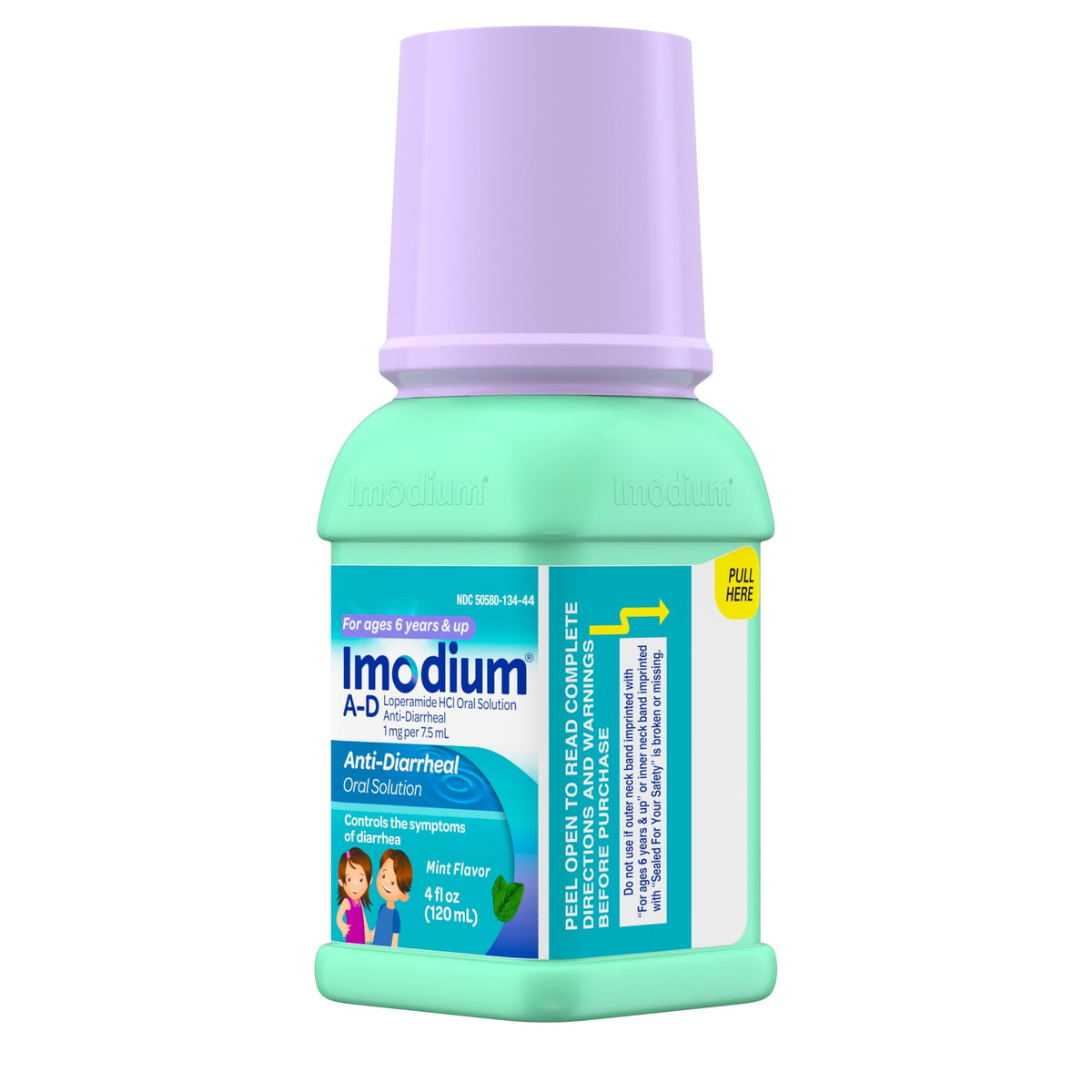 Imodium A-D Children's oral solution bottle and medicine cup