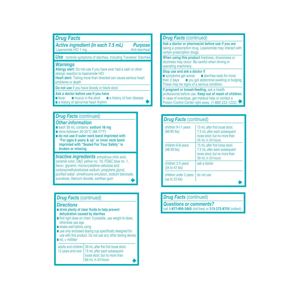 Top view of Imodium A-D Children's Liquid anti-diarrheal medicine