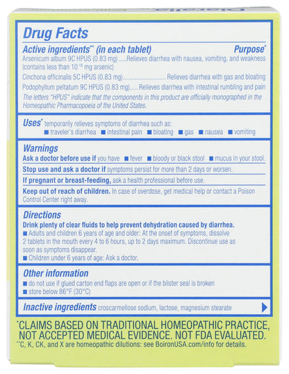 Boiron Diaralia homeopathic meltaway tablets packaging