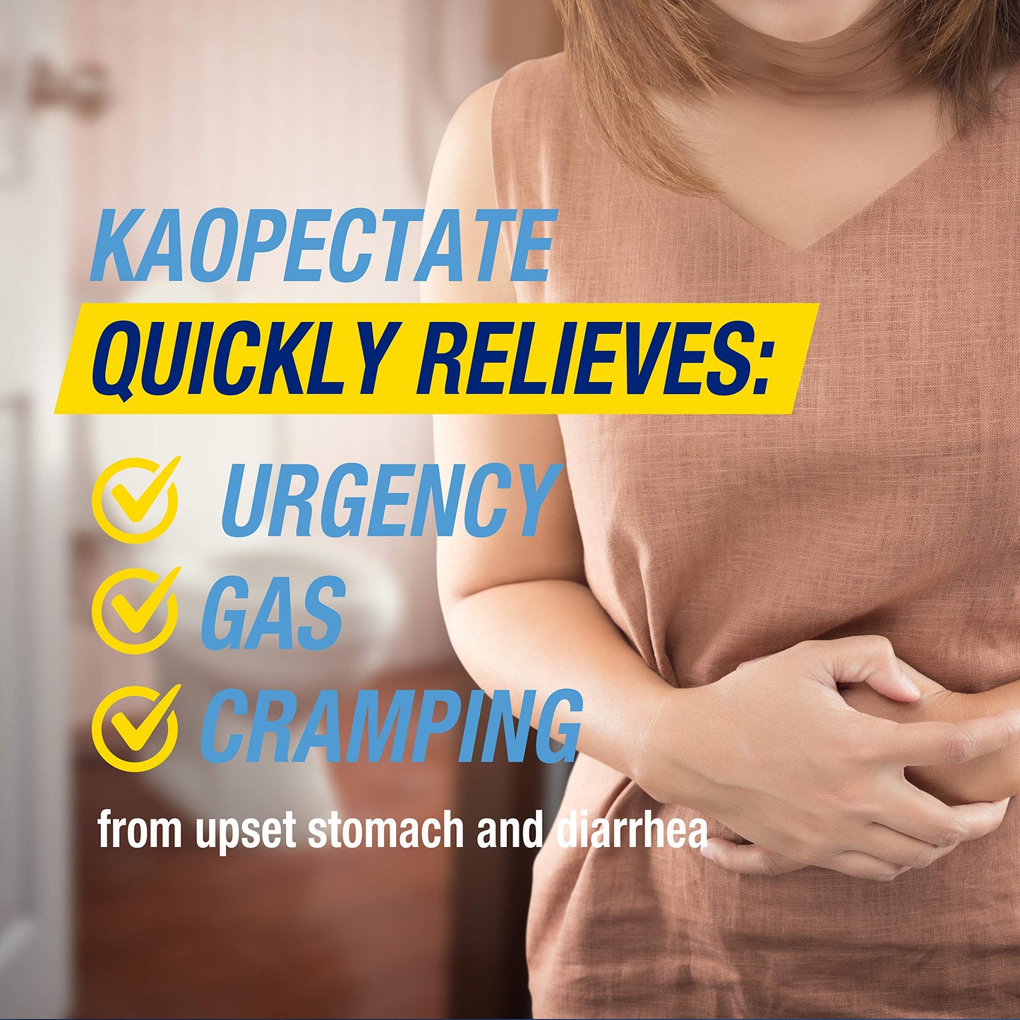 Portable pouch of Kaopectate strawberry chewable tablets for vacation and cruise essentials.