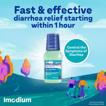 Imodium A-D mint flavored oral solution bottle