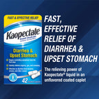 Kaopectate 42 coated caplets box showing bismuth subsalicylate drug facts label