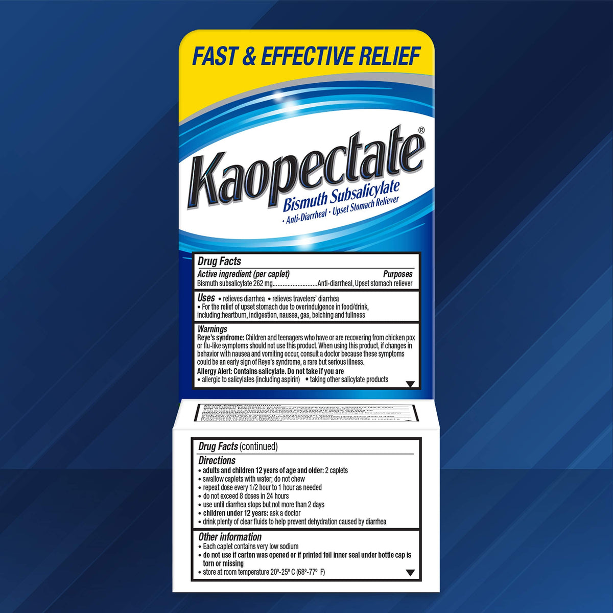 Kaopectate gastrointestinal relief product showing adult and children age limits