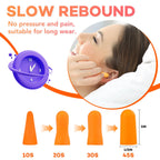 Close-up view of the orange soft slow-rebound foam earplugs material