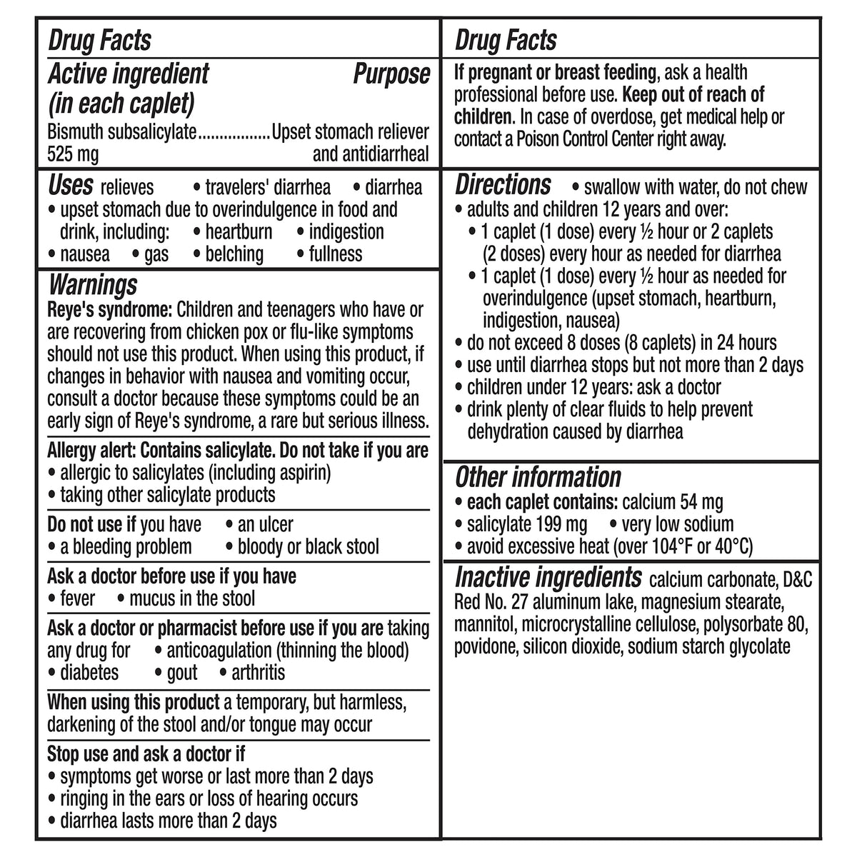 Travel friendly indigestion and upset stomach relief pills blister packing details