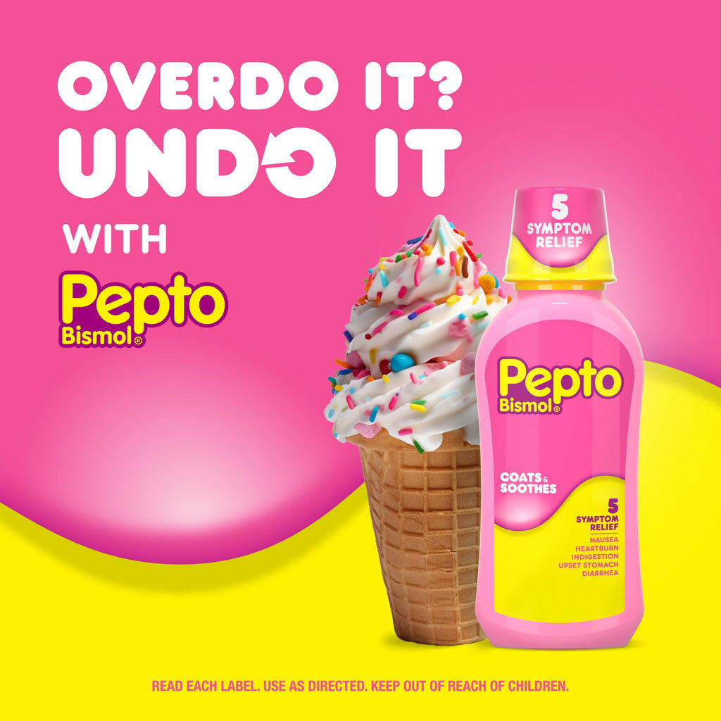 Authentic USA imported Pepto Bismol liquid packaging