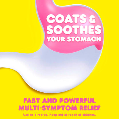Back of Pepto Bismol bottle showing dosage instructions