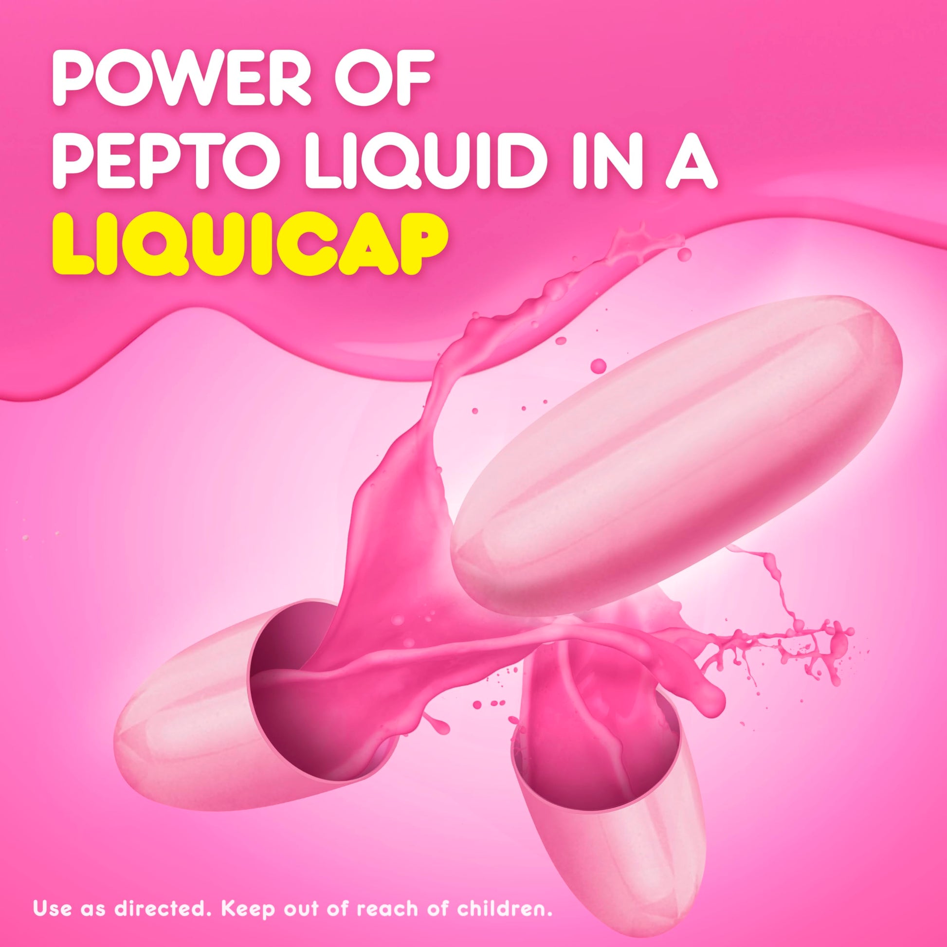 Close up of Pepto Bismol Liquicaps capsule texture