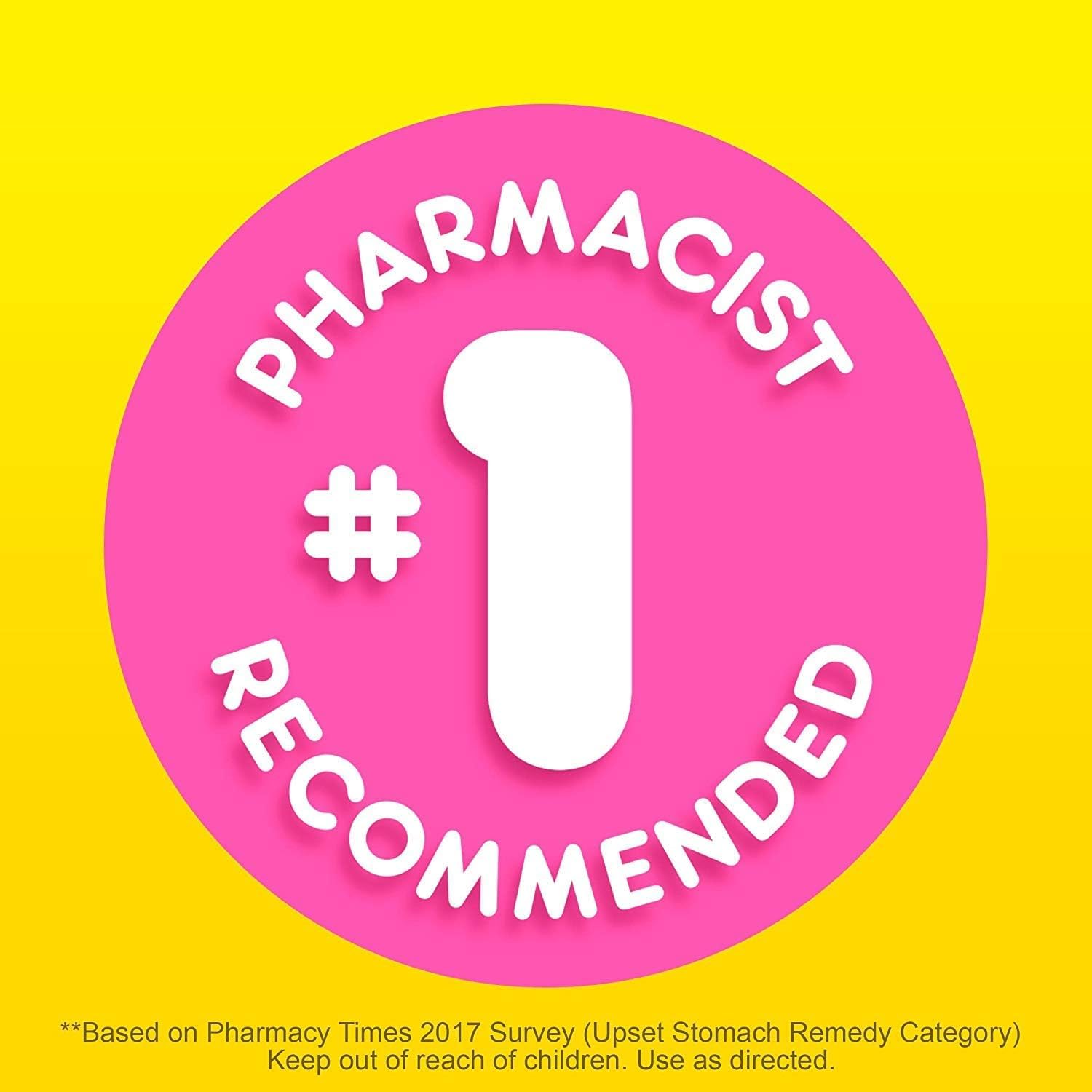 Pepto Bismol digestive relief tablets bottle detail