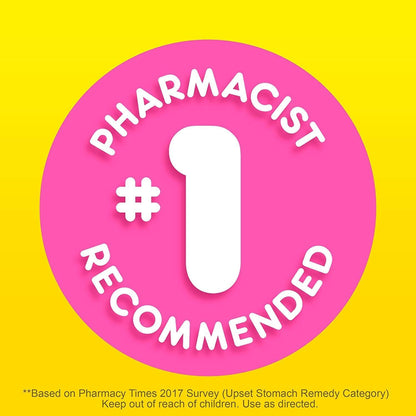 Pepto Bismol digestive relief tablets bottle detail